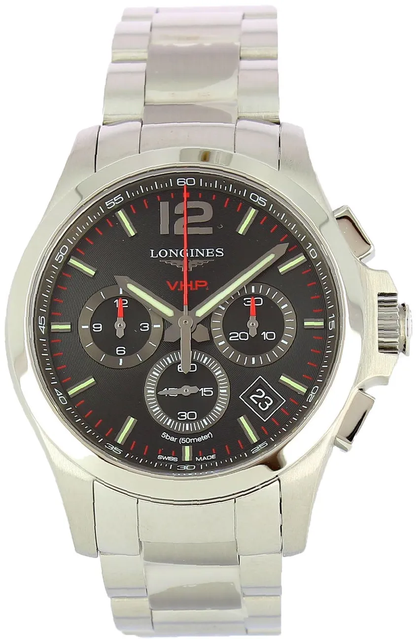 Longines Conquest V.H.P. L3.717.4.56.6 42mm Stainless steel Black