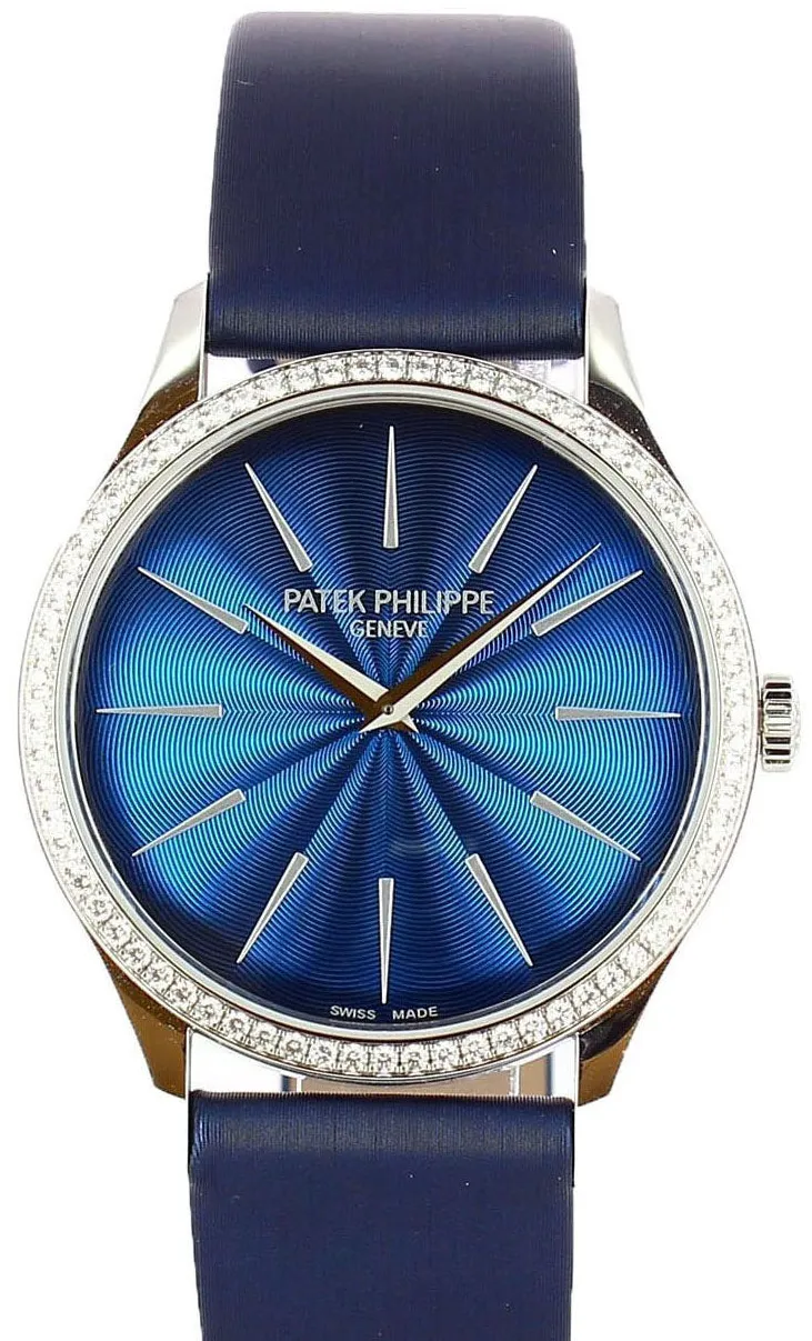 Patek Philippe Calatrava 4897G-001 33mm White gold and Diamond Blue