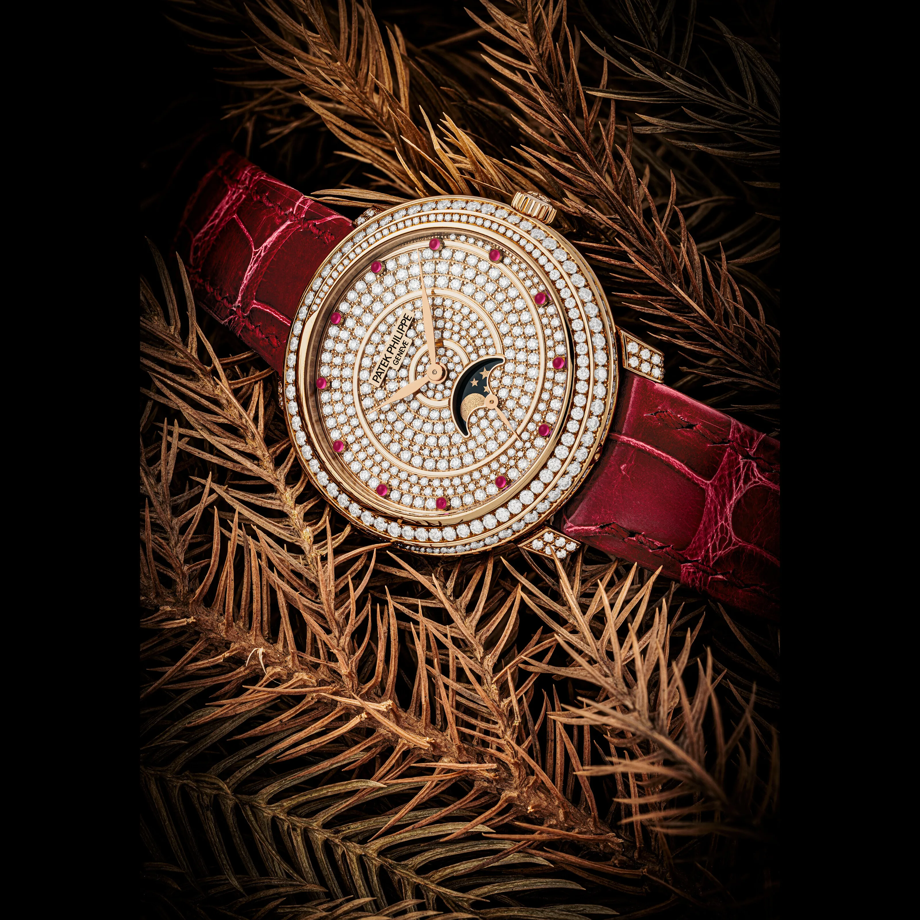 Patek Philippe Moonphase 4968/400R-001 33mm Rose gold and Diamond Paved