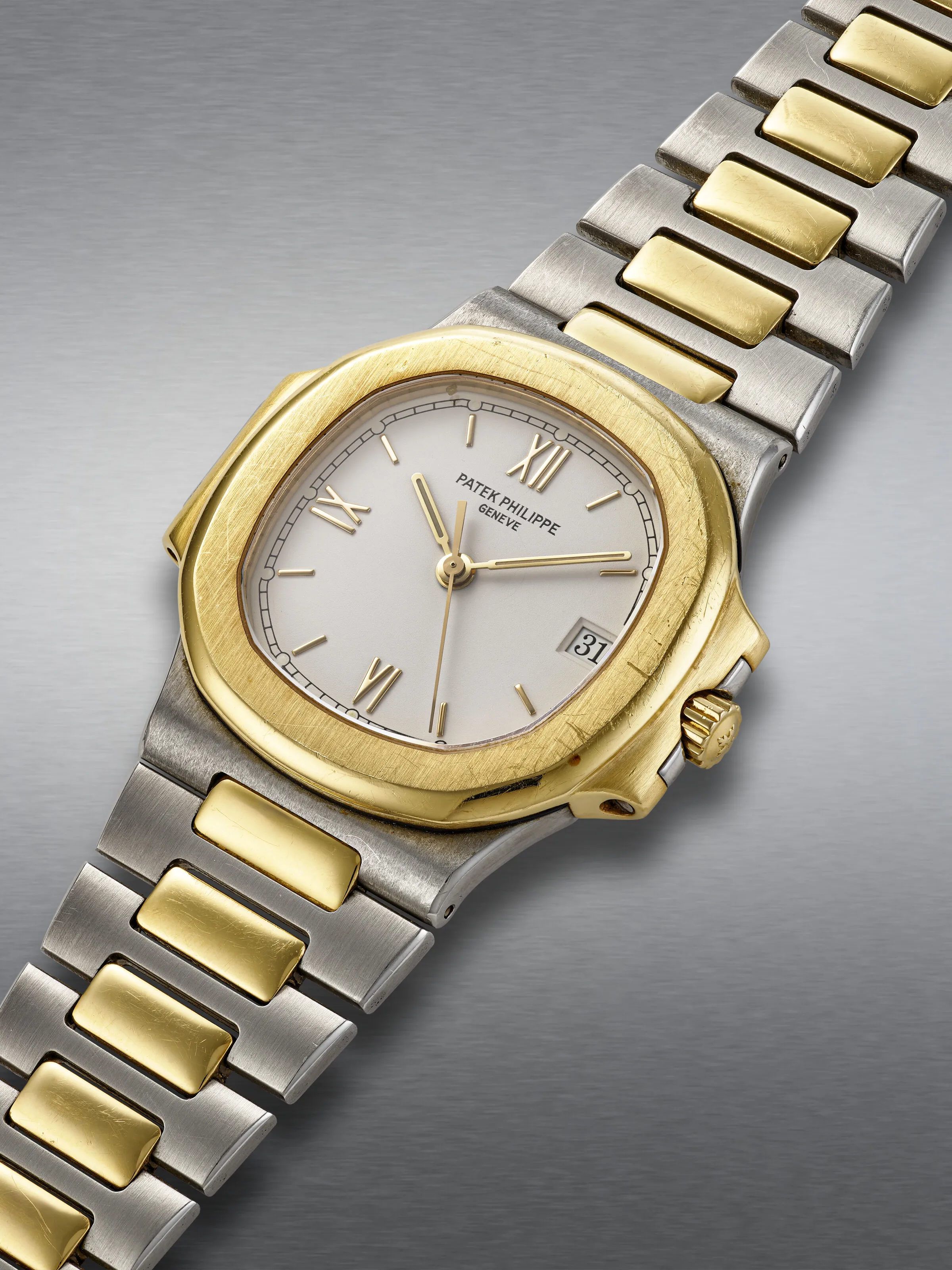 Patek Philippe Nautilus 3800 37.5mm Yellow gold and Stainless steel White 1