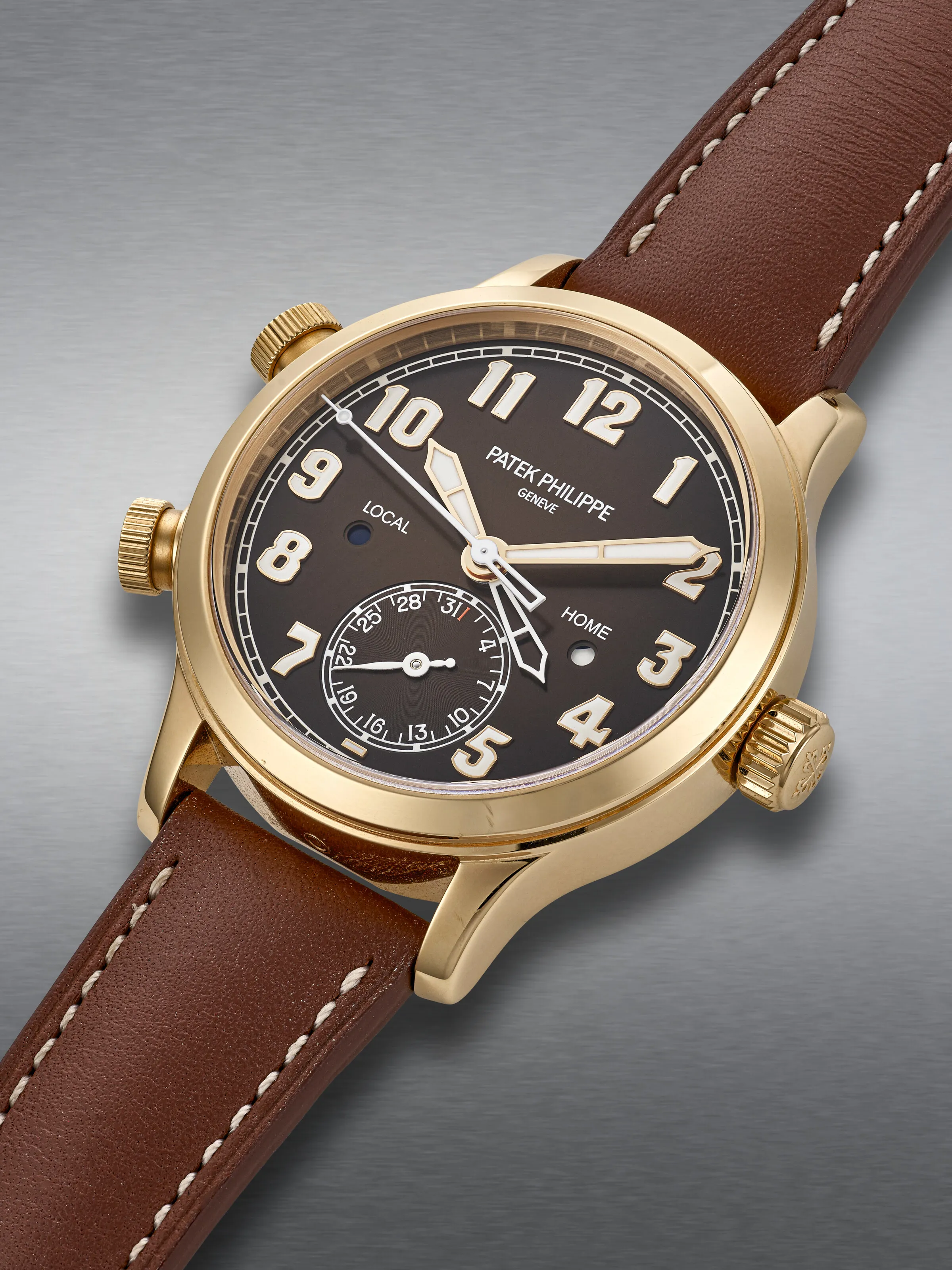 Patek Philippe Calatrava Pilot Travel Time 7234R 37.5mm Rose gold Brown 1