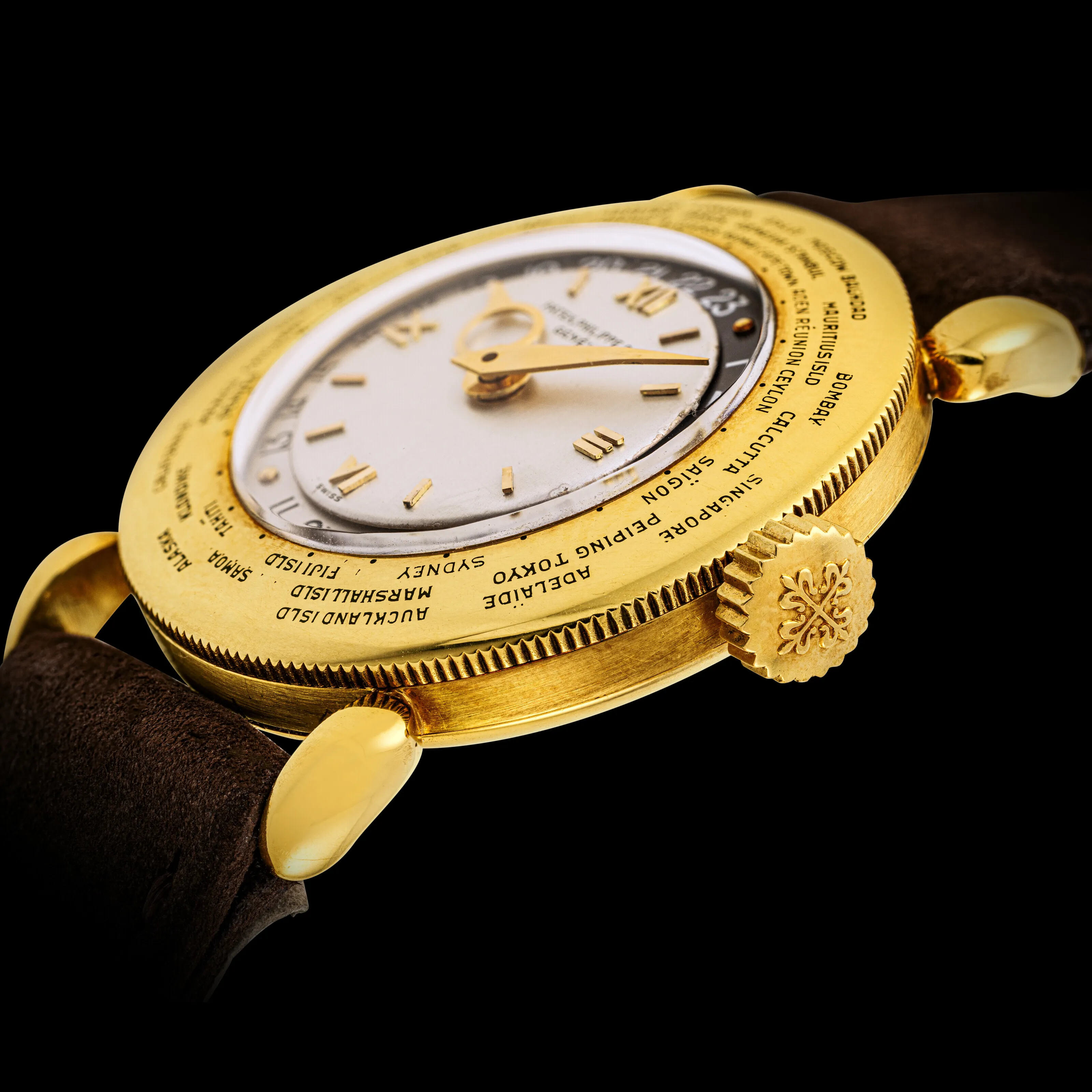 Patek Philippe World Time 1415 31mm Yellow gold Silver 1