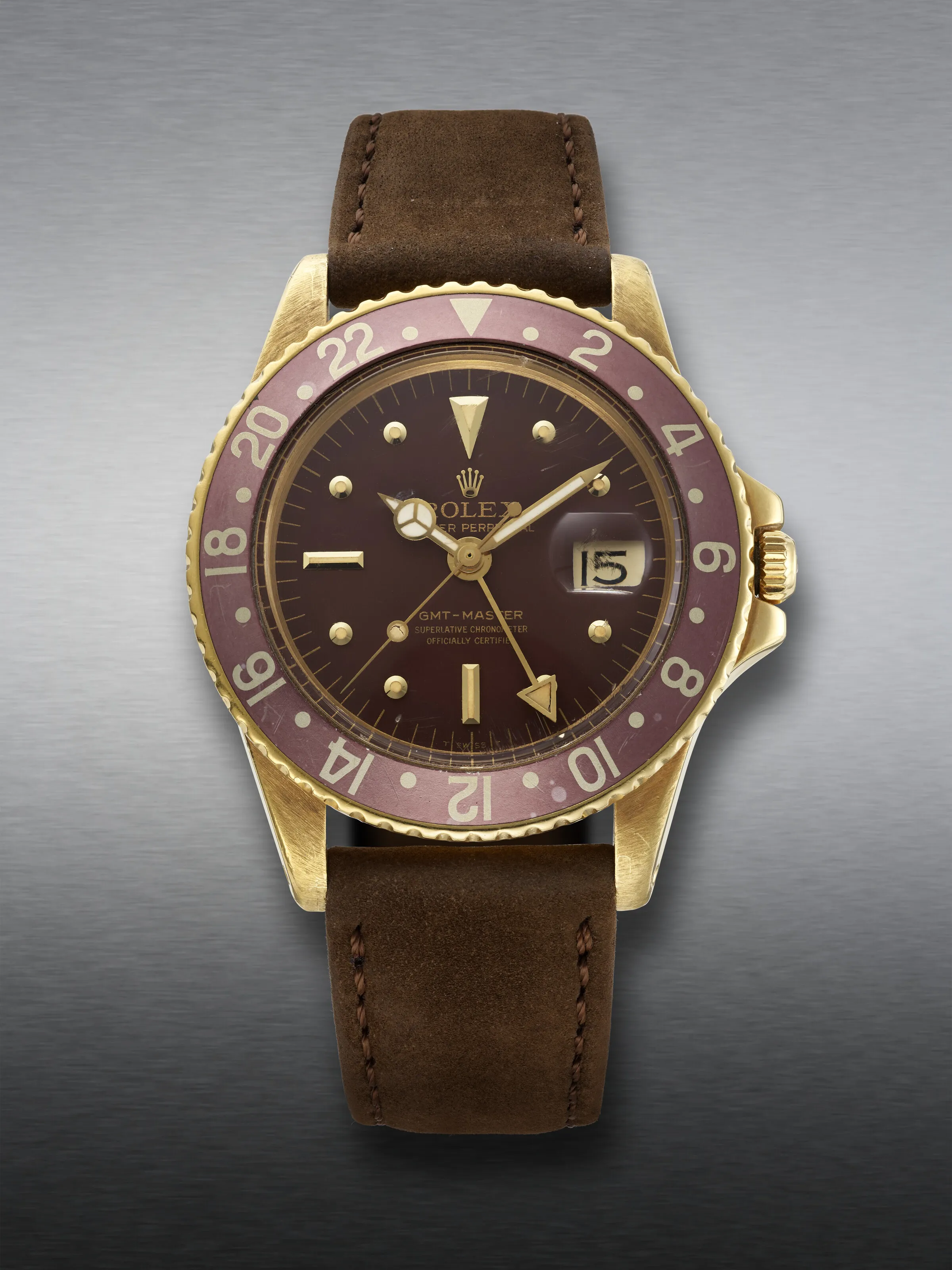 Rolex GMT-Master 1675 39mm Yellow gold Brown