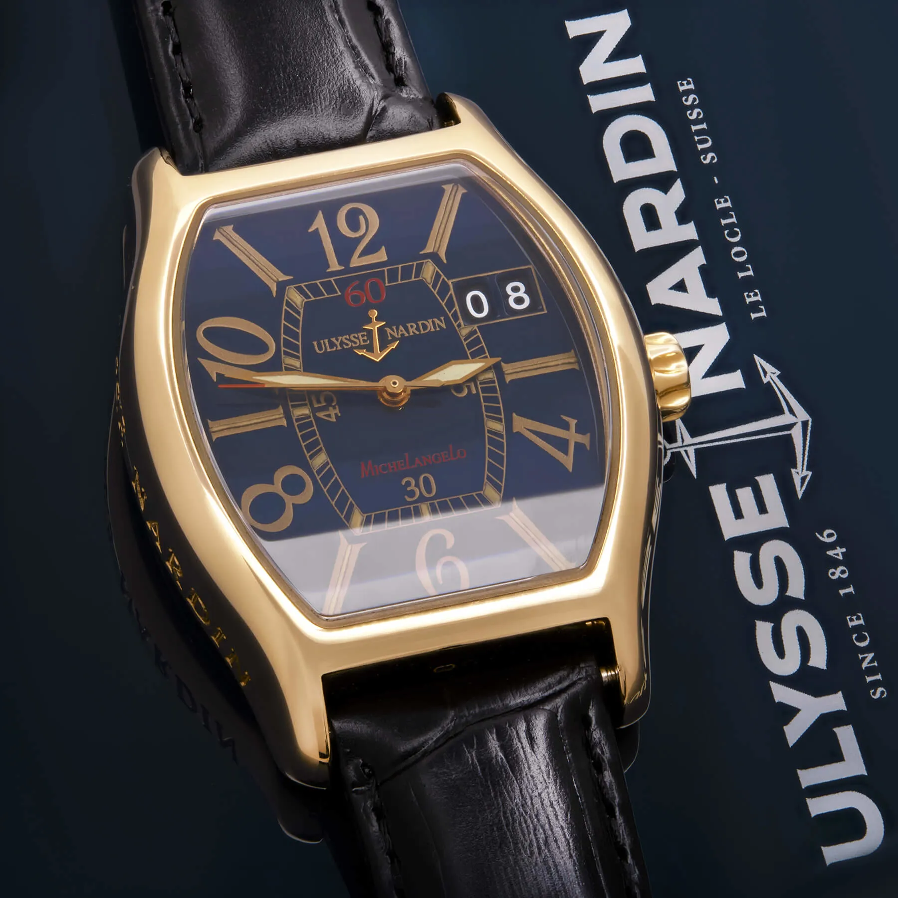 Ulysse Nardin Michelangelo 236-48 35mm Oro giallo 18kt blu 5