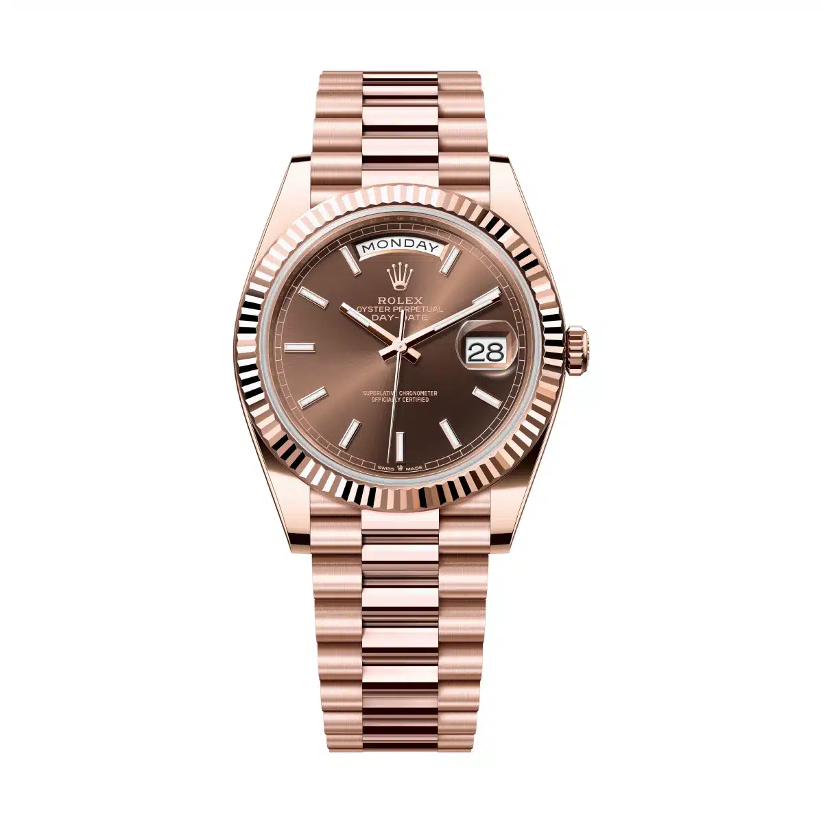 Rolex Day-Date 228235-0053 40mm Rose gold Brown