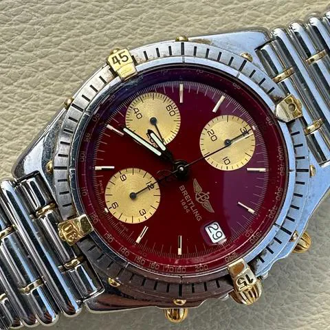 Breitling Chronomat B13047 39mm Yellow gold and stainless steel Red