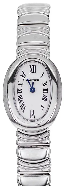 Cartier Baignoire 18mm White gold Opalin