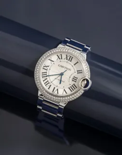 Cartier Ballon Bleu 3004 White gold and Diamond Silver