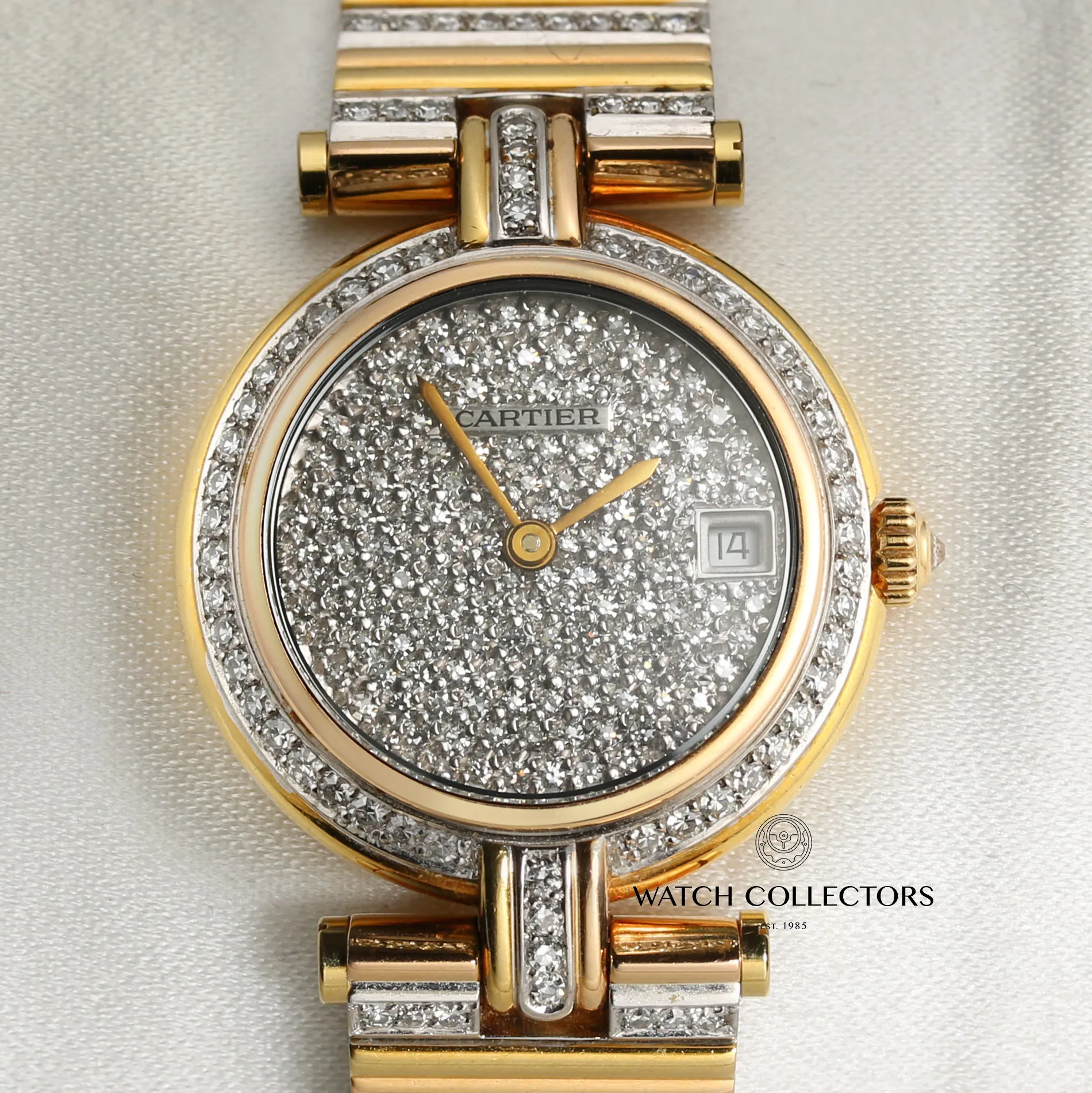 Cartier Colisee 28.5mm 18k white & yellow gold Pave 1