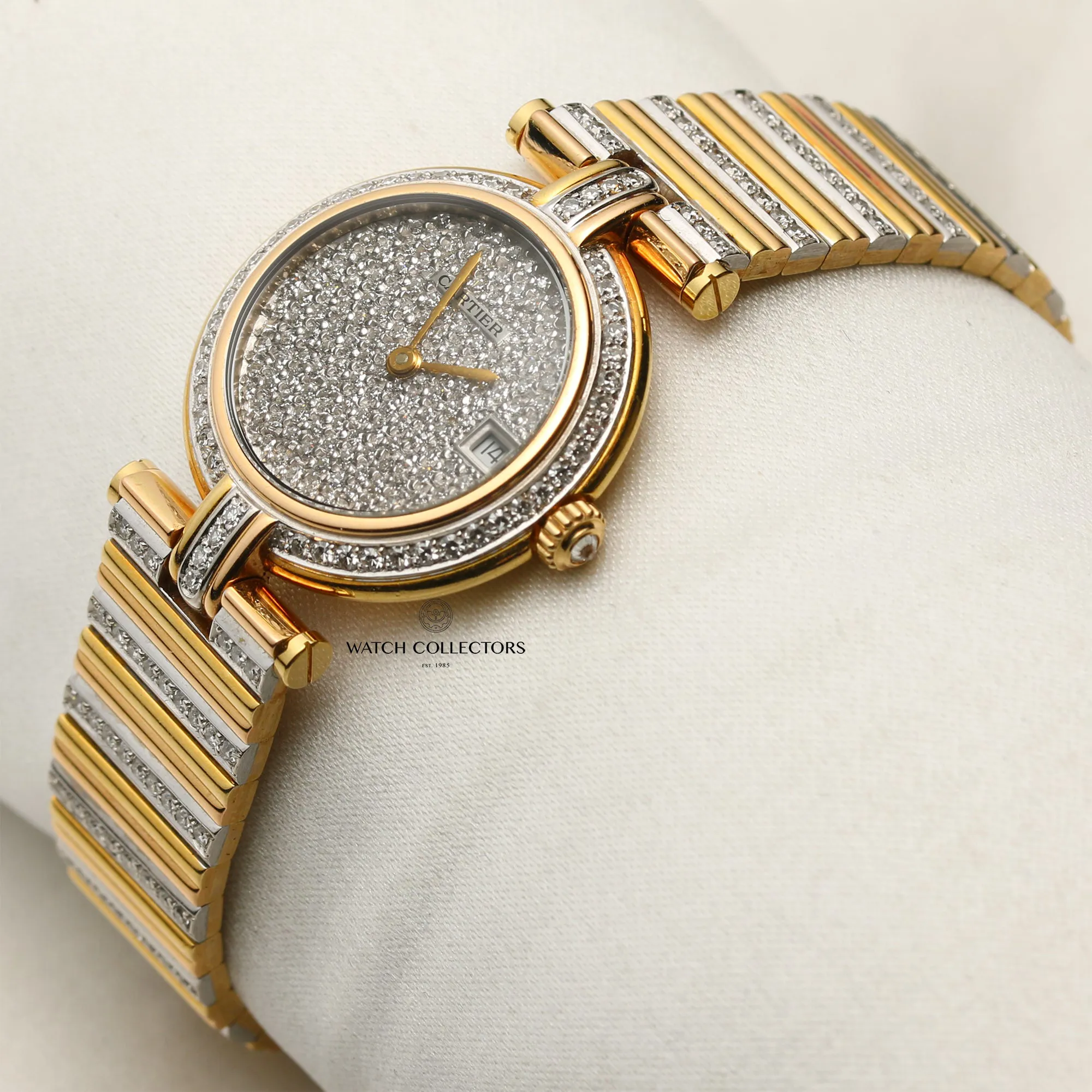Cartier Colisee 28.5mm 18k white & yellow gold Pave 2