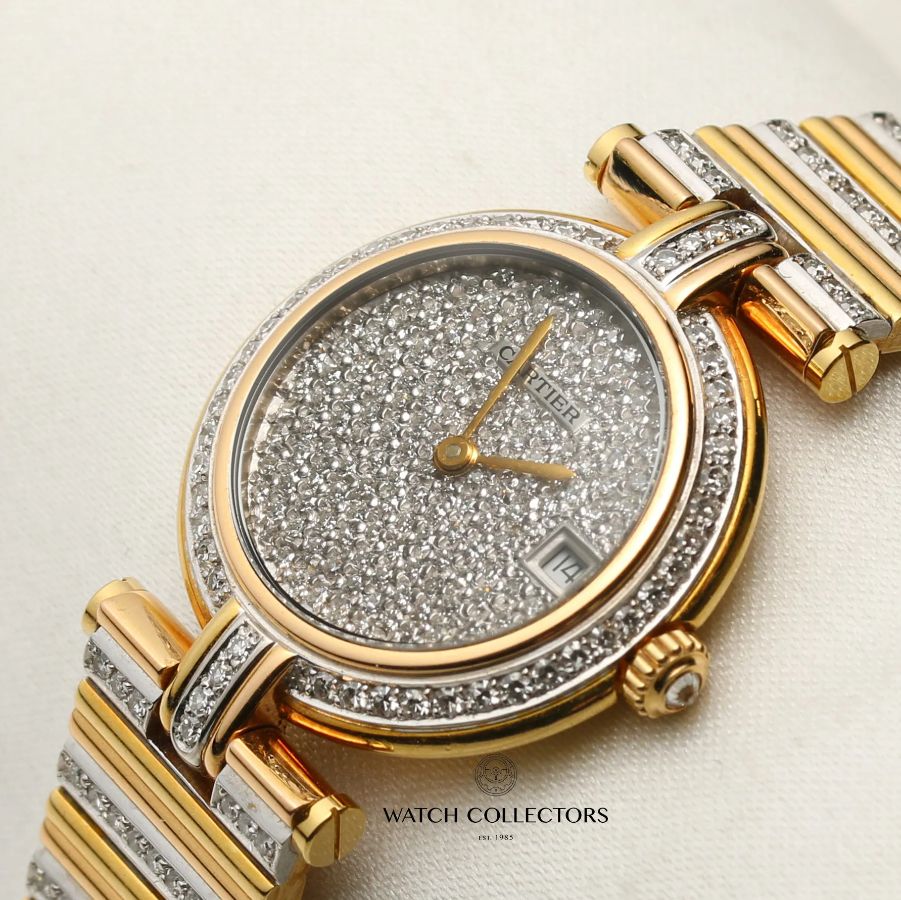Cartier Colisee 28.5mm 18k white & yellow gold Pave 3