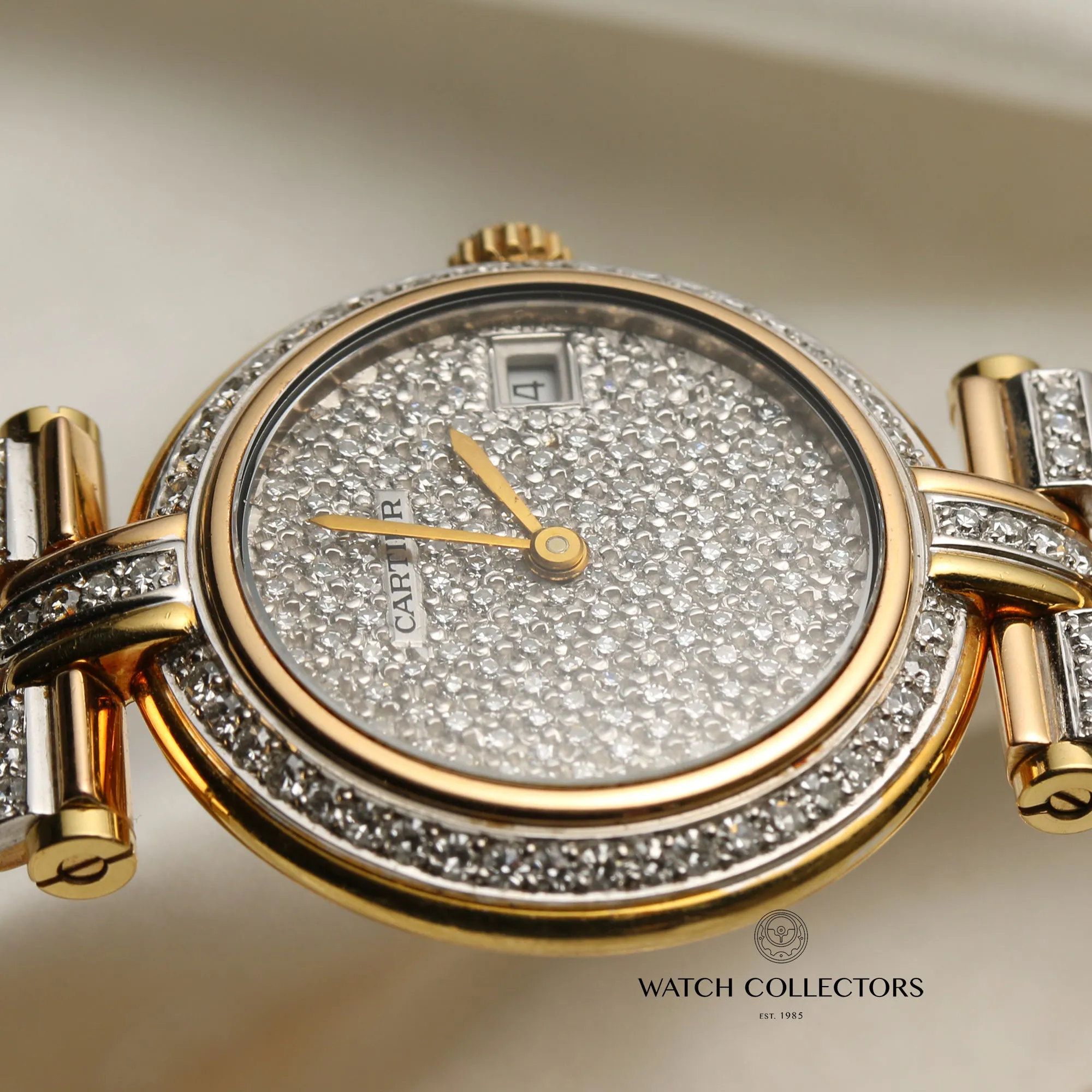 Cartier Colisee 28.5mm 18k white & yellow gold Pave 4