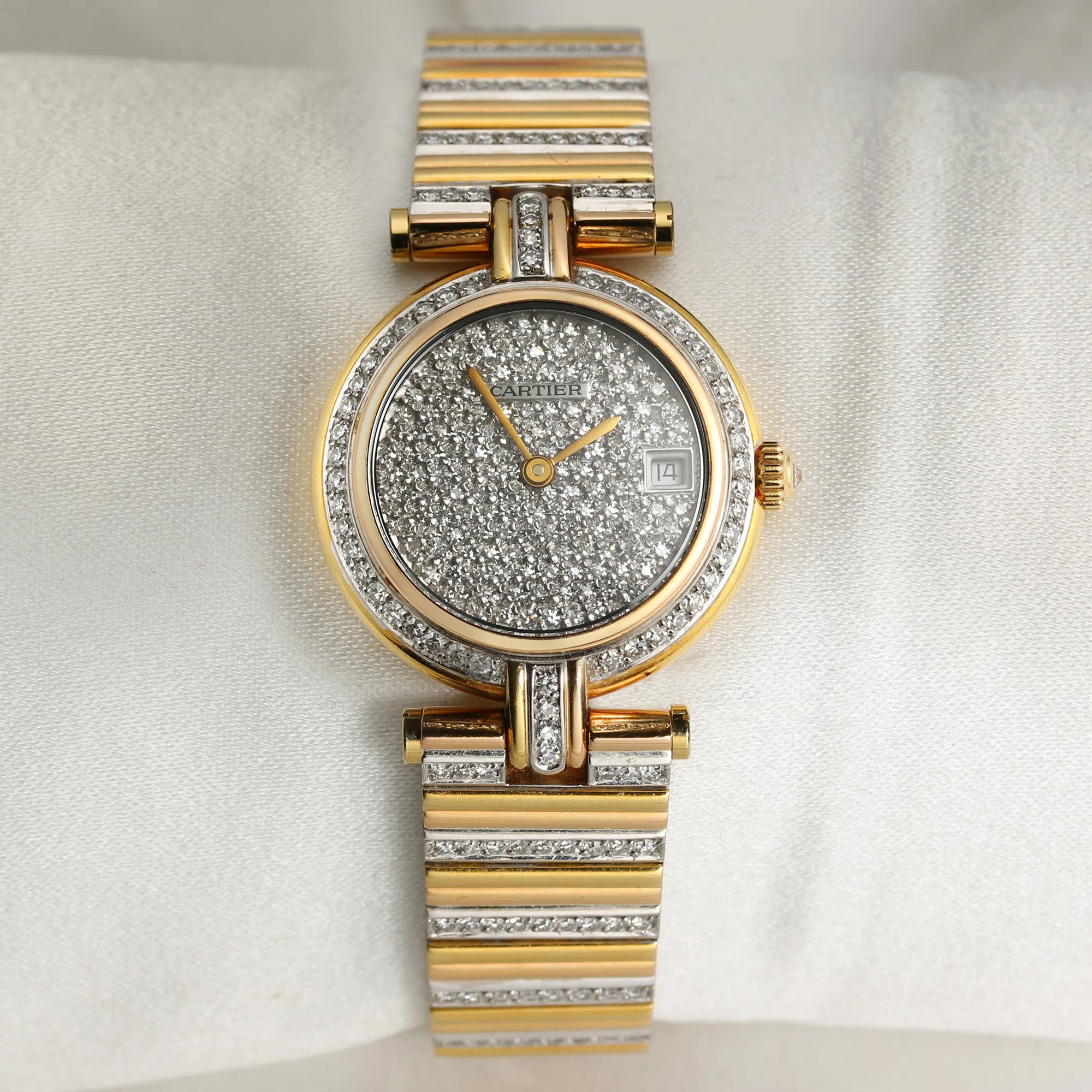 Cartier Colisee 28.5mm 18k white & yellow gold Pave 11