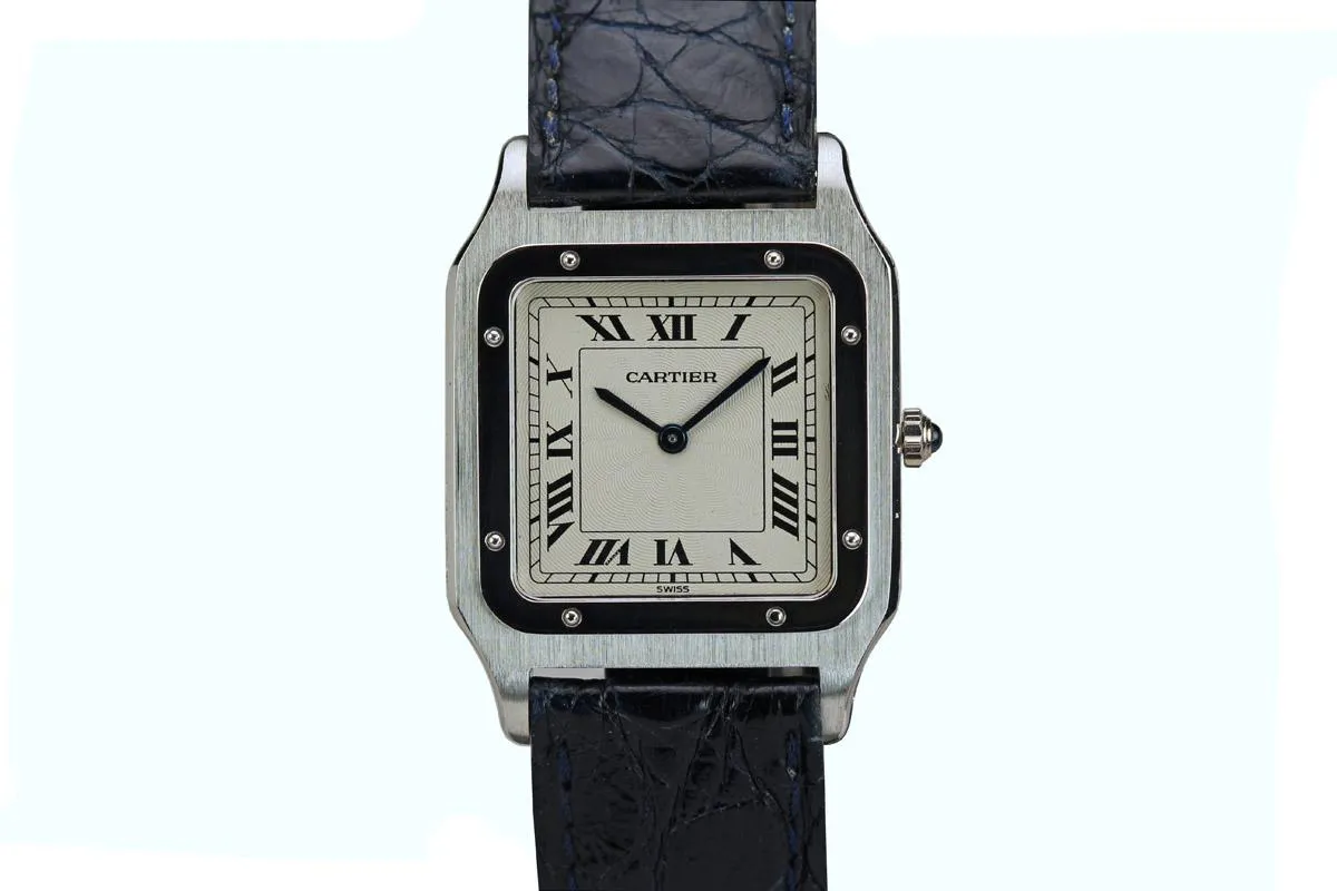 Cartier Santos 27mm Platinum Guilloché