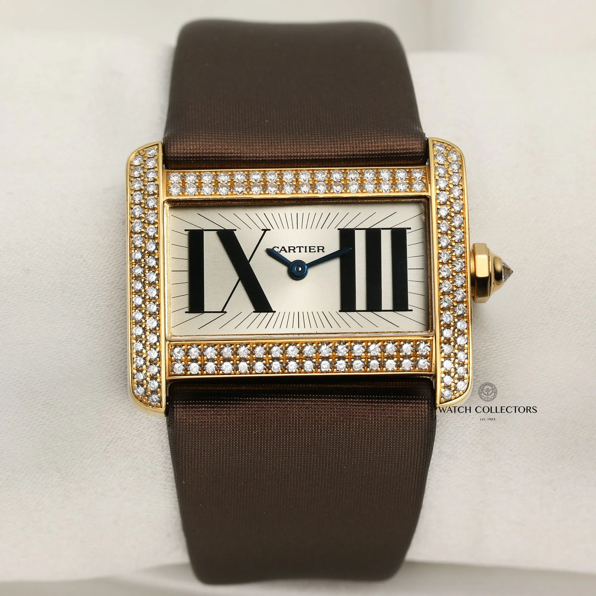 Cartier Tank Divan 2601 31.5mm Yellow gold Silver