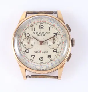 Chronographe Suisse Cie Yellow gold Silver