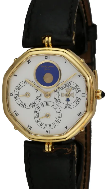 Gérald Genta Perpetual Calendar 2840.4 33mm Yellow gold and 18k yellow gold original white 4