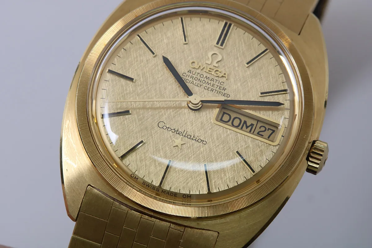 Omega Constellation 168.019 34mm Yellow gold and 18k yellow gold Linen 2