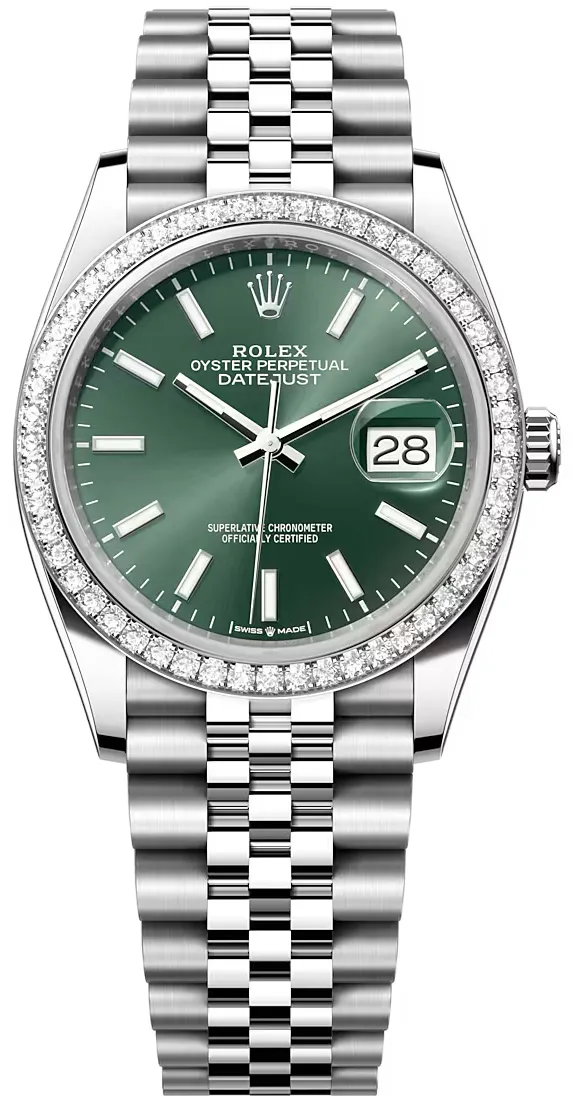 Rolex Datejust 126284RBR-0043 36mm White gold and Oystersteel Green