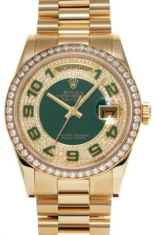 Rolex Day-Date 36 118348ZEA 36mm Yellow gold Green