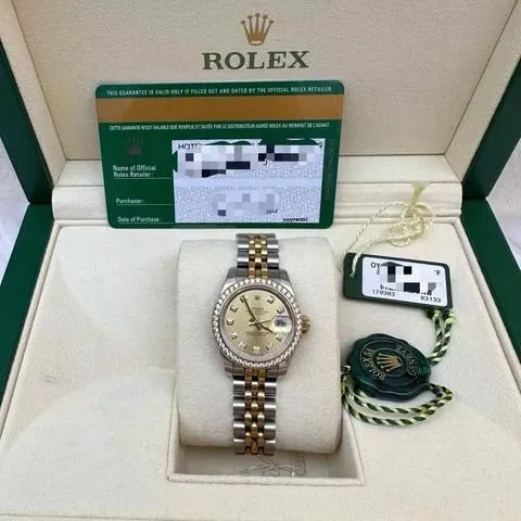 Rolex Lady-Datejust 179383 26mm Yellow gold and Stainless steel Champagne