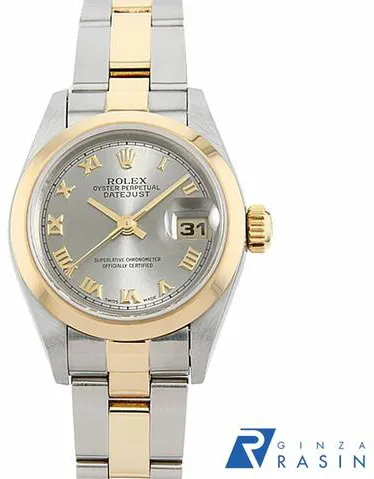 Rolex Lady-Datejust 79163 26mm Yellow gold and stainless steel Gray