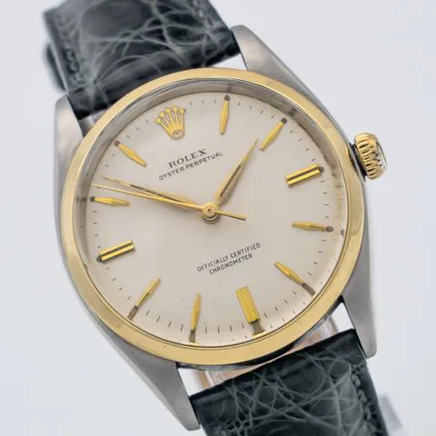 Rolex Oyster Perpetual 34 6564 34mm Yellow gold and stainless steel Silver