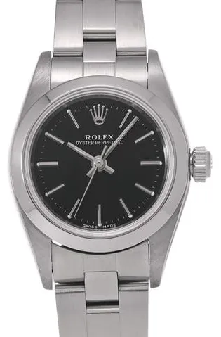 Rolex Oyster Perpetual 76080 24mm Stainless steel Black