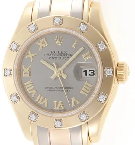 Rolex Lady-Datejust Pearlmaster 80318 29mm Yellow gold Silver