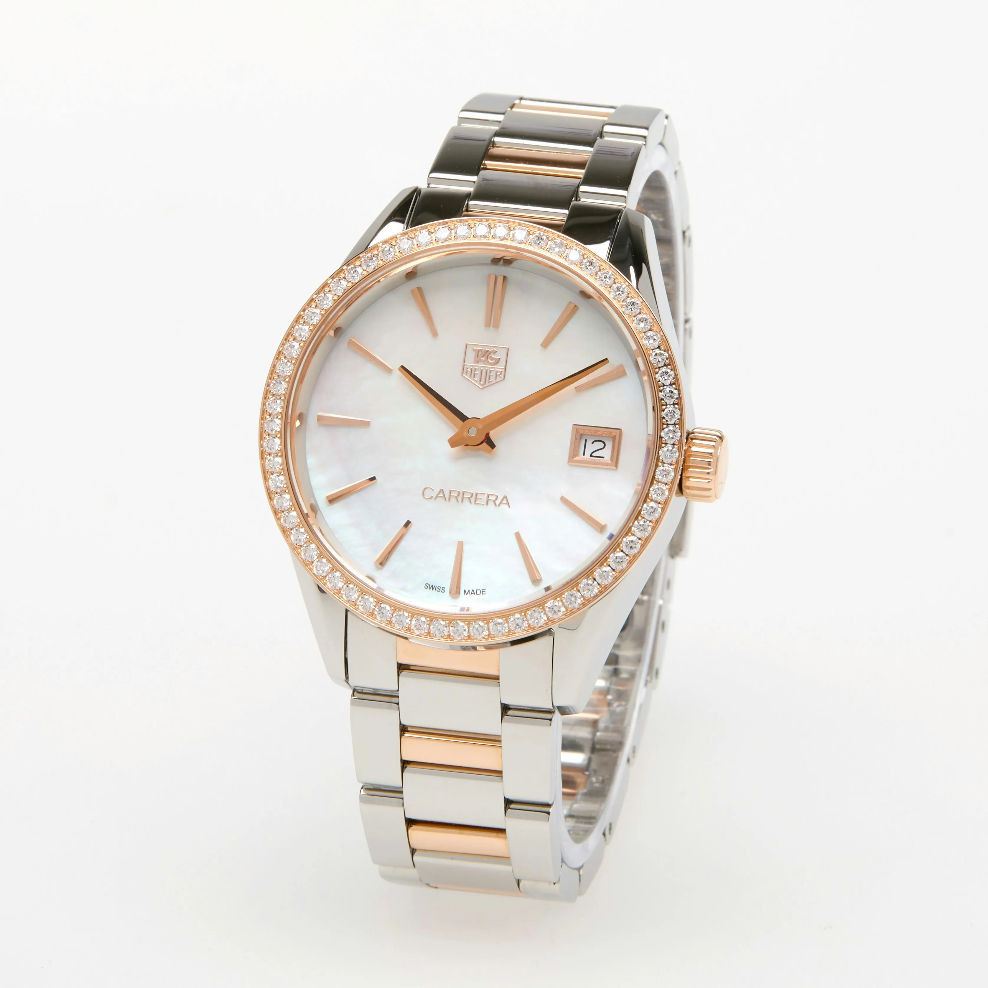 TAG Heuer Carrera WAR1353.BD0774 32mm Stainless steel and rose gold Mother-of-pearl