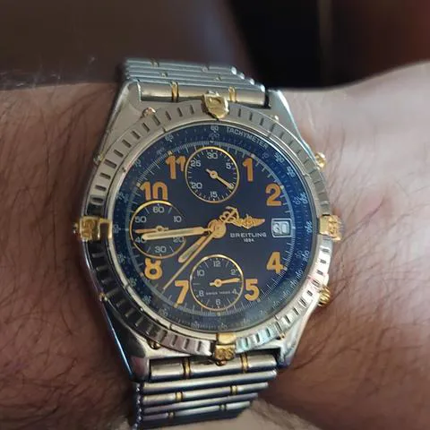 Breitling Chronomat B13050.1 39mm Yellow gold and stainless steel Blue