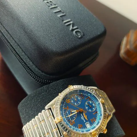 Breitling Chronomat B13050.1 39mm Yellow gold and stainless steel Blue 4