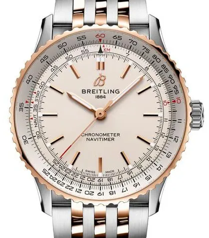 Breitling Navitimer U17329F41G1U1 41mm Yellow gold and stainless steel Silver