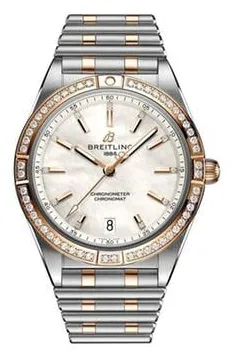 Breitling Chronomat U10380591A2U1 36mm Yellow gold and stainless steel Mother-of-pearl