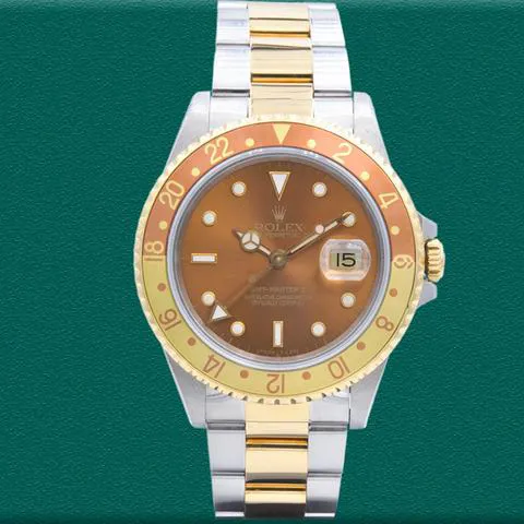 Rolex GMT-Master II 16713 40mm Yellow gold and Stainless steel Brown