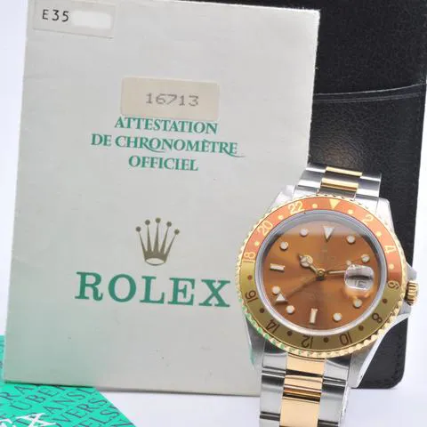 Rolex GMT-Master II 16713 40mm Yellow gold and Stainless steel Brown 10