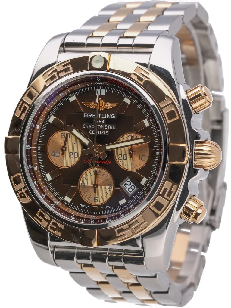 Breitling Chronomat CB 0110 44mm Rose gold and Stainless steel Black Baton 1