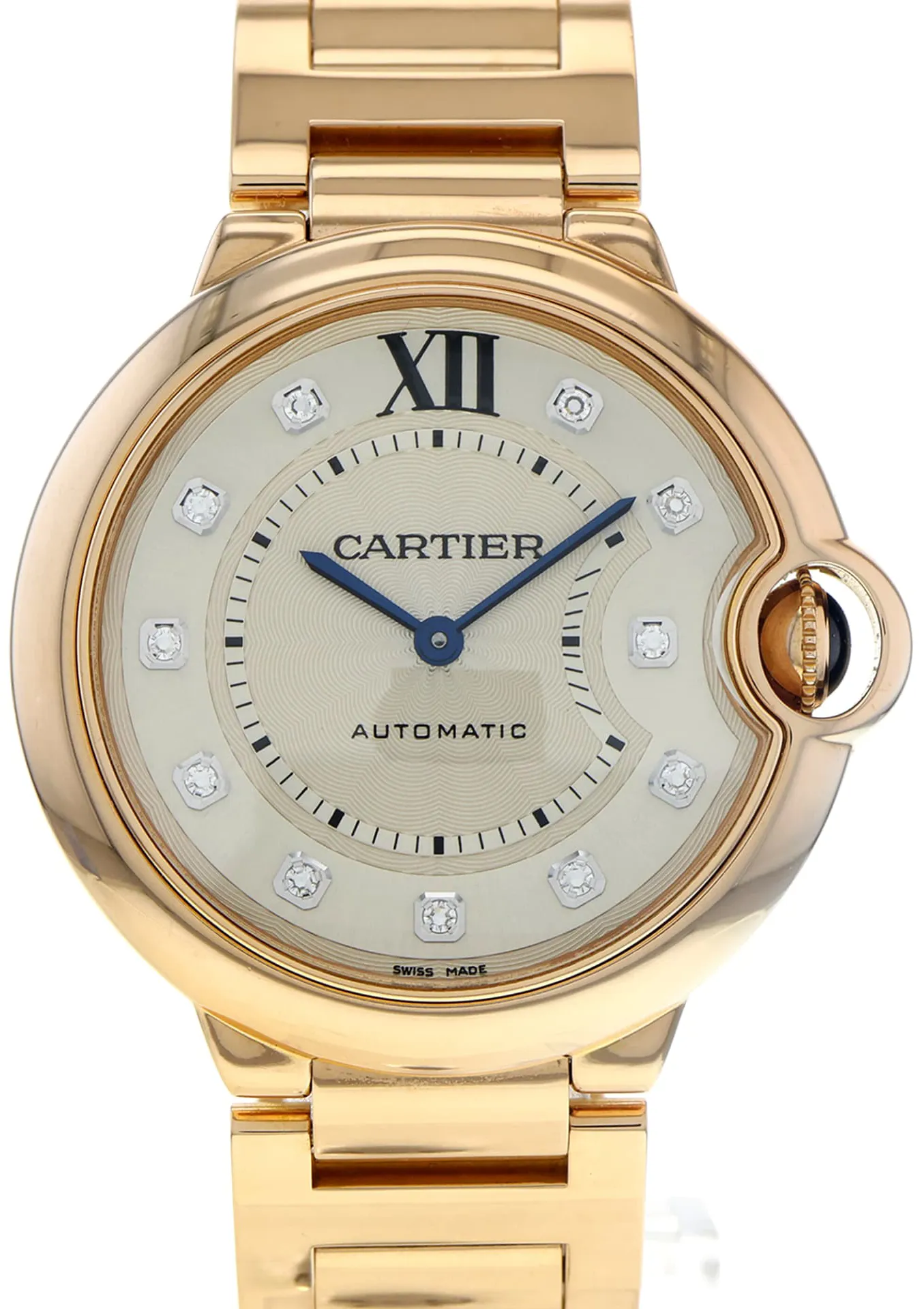 Cartier Ballon Bleu de Cartier W69004Z2 36.5mm Rose gold Silver