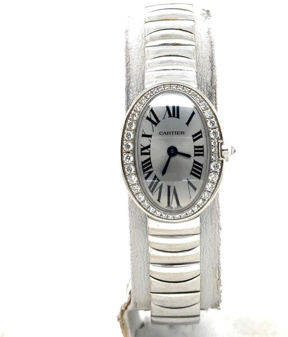 Cartier Mini Baignoire WB520025 25.5mm White gold Silver