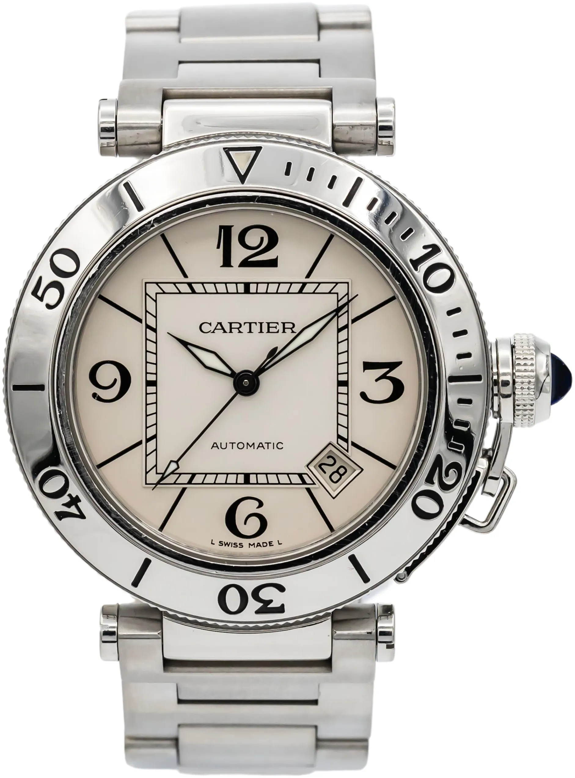 Cartier Pasha W31080M7 40mm Stainless steel •