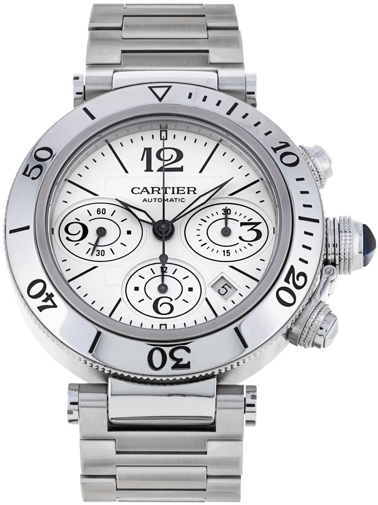 Cartier Pasha W31089M7 42mm Stainless steel •