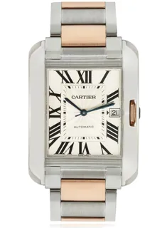 Cartier Tank Anglaise w5310006 36mm Rose gold and Stainless steel Silver Roman Numeral