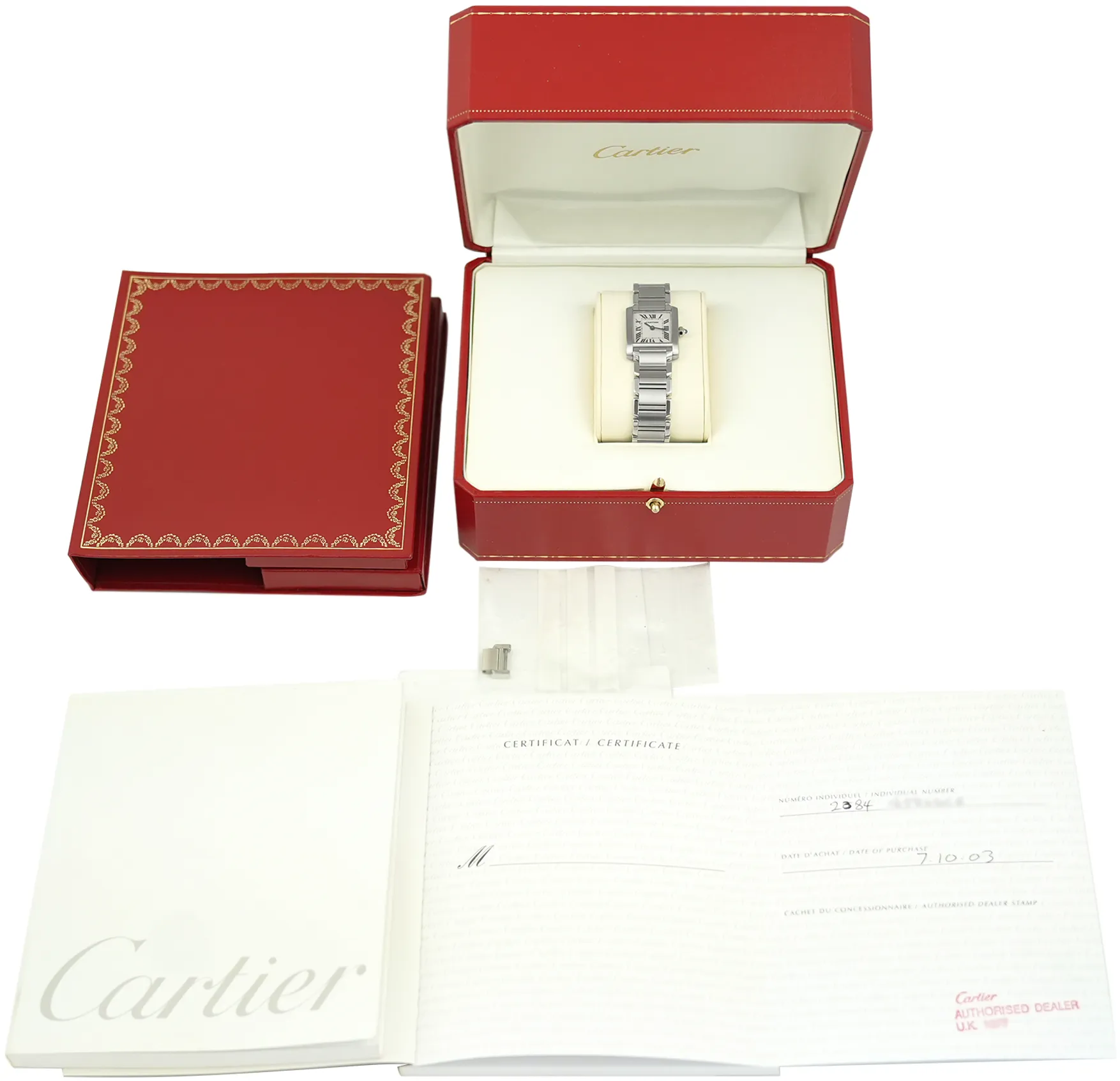 Cartier Tank Française W51008Q3 20mm Stainless steel Silver Roman Numeral 3