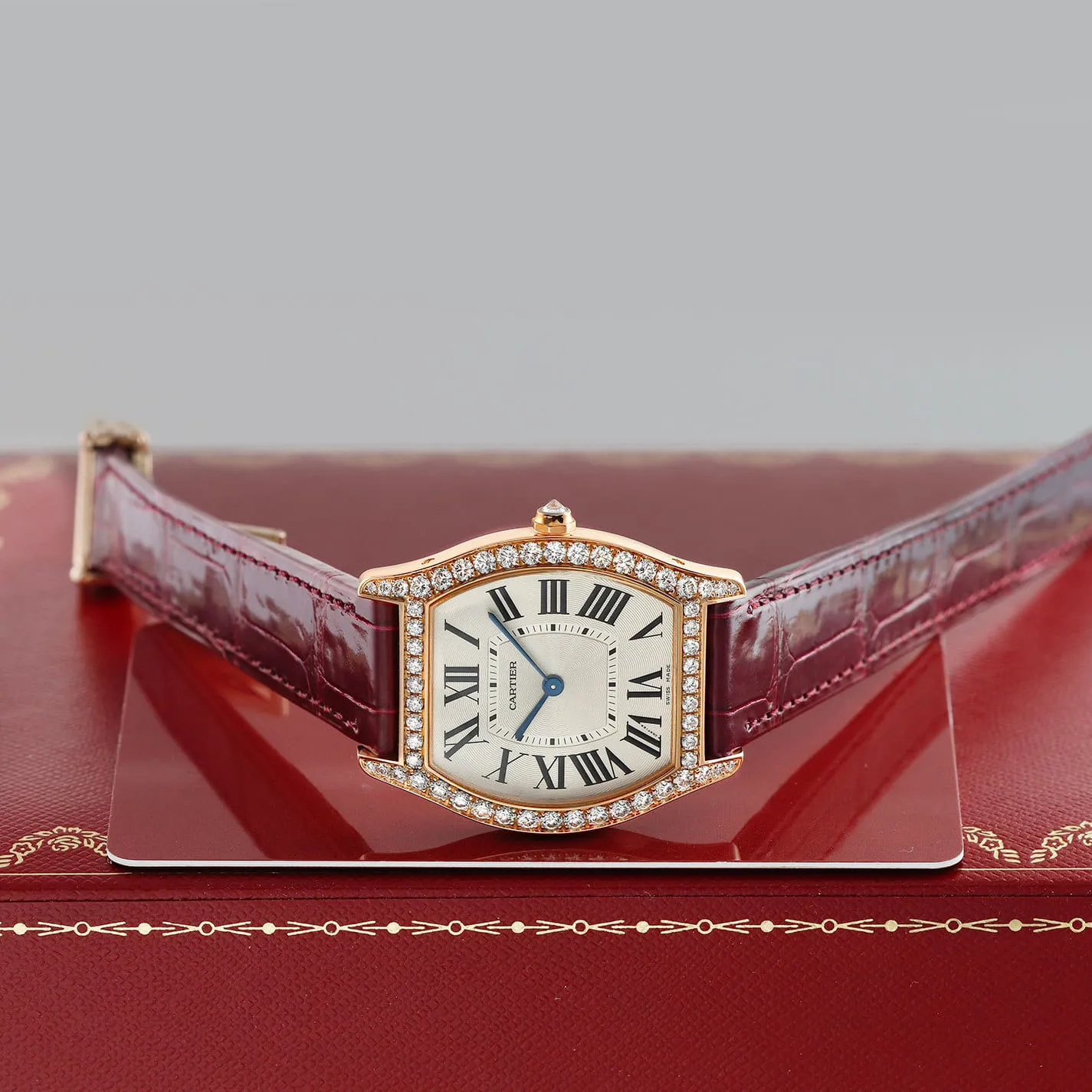 Cartier Tortue wa501008 31mm Rose gold Silver 2