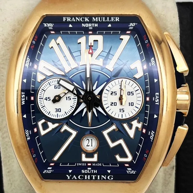 Franck Muller Vanguard V 45 CC DT 5N BL Yachting 44mm Rose gold Blue