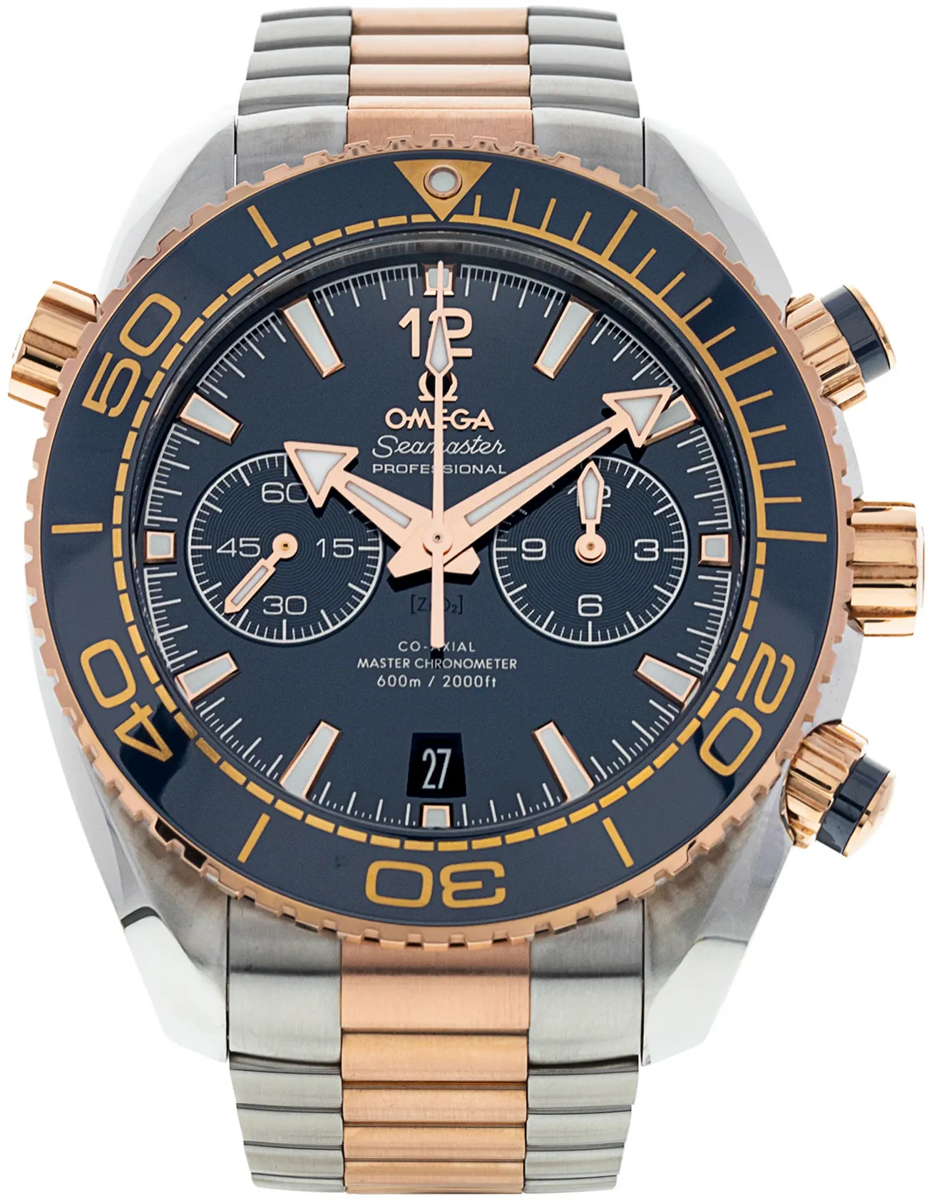 Omega Seamaster Planet Ocean 215.20.46.51.03.001 46mm Rose gold and Stainless steel Blue