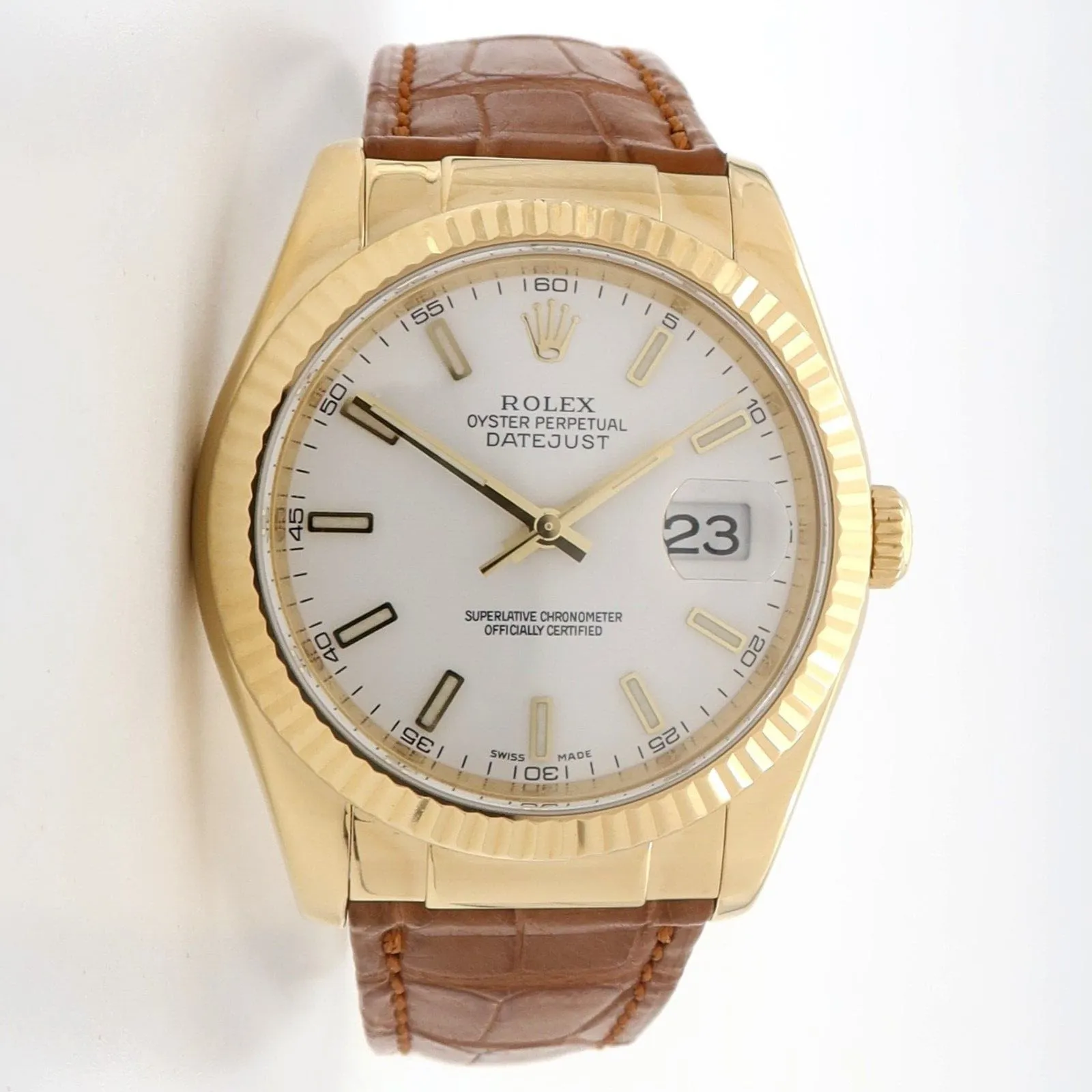 Rolex Datejust 116138 36mm Yellow gold White