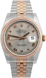 Rolex Datejust 36 116231 Rose gold and Stainless steel Silver