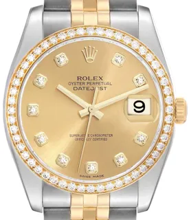 Rolex Datejust 36 116243-0005 Yellow gold and Stainless steel Champagne