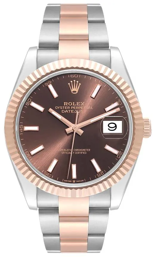 Rolex Datejust 41 126331-0001 41mm Oystersteel and Everose gold Brown